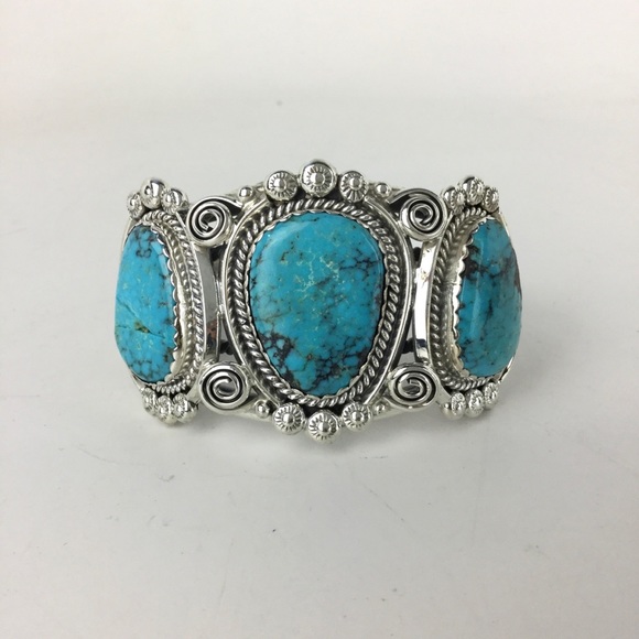 Vintage Jewelry - Anna Begay Sterling Silver Navajo Turquoise Cuff